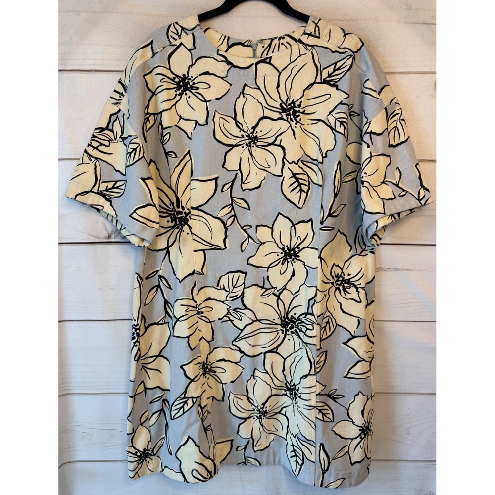 Dhruv Kapoor Anthropologie Floral Mini Dress Blue Yellow XL NEW